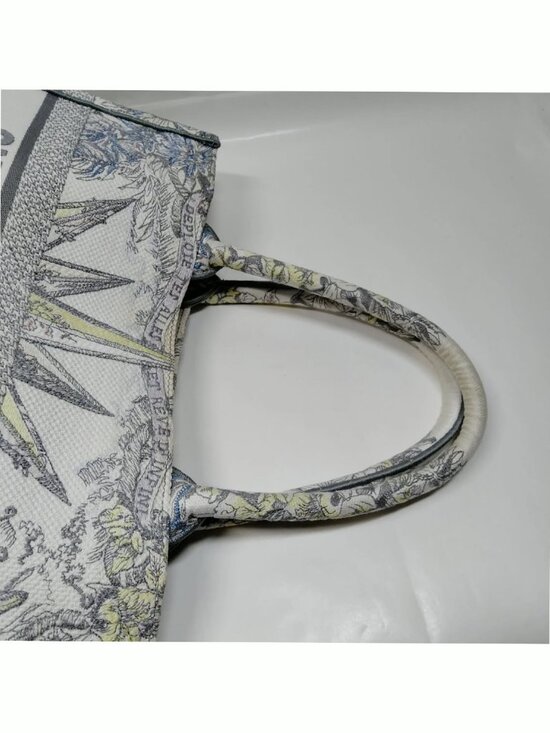 Authentic Christian Dior Book Tote Canvas Cream Luxury Designer - Picture 6 of 16